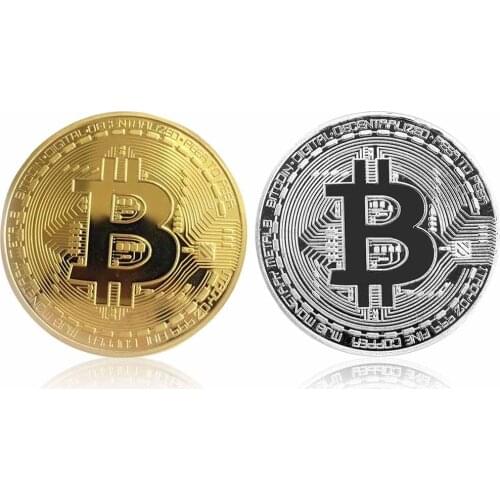 1PCS Creative Souvenir Gold Plated Bitcoin Coin Physical Gold Collectible BTC Coin Art Collection Physical Commemorative Gift