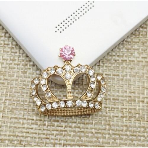 10pcs rhinestone Crown button Embellishments Decorative buttons Ribbon buckle DIY Accessories Dress Decorations 22x22mm
