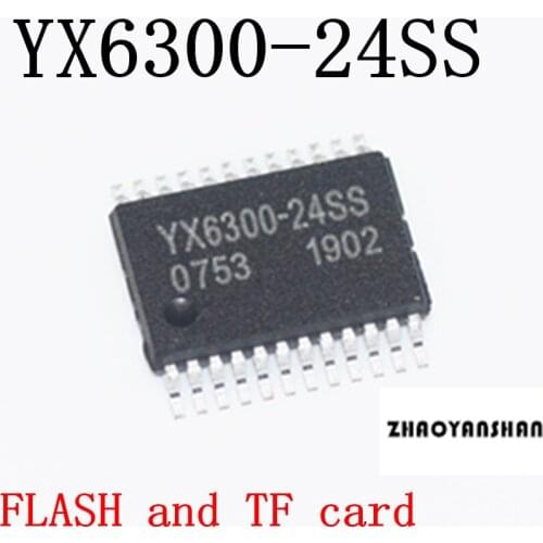 100pcs X YX6300-24SS YX6300 Serial mp3 spots feature MP3 programs can be linked to U disk TF card SD card chip YX6300-24 IC
