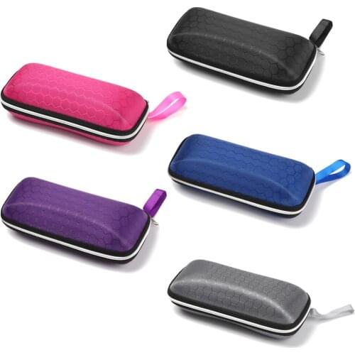 1PC Glasses Cases With Lanyard Zipper Portable Irregular Rectangle Sunglasses Holder Box Eyewear Protector Eyewear Accessories
