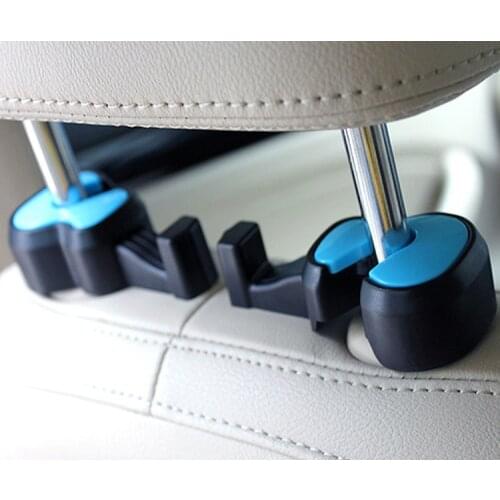 2pcs/set Violin Shape Car Seat Inside The Car Seat Back Double Hook Car Hook Hidden Rotatable Hook Bag Holder Hook KX 029