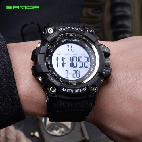 2020 SANDA Digital Watch Men Luxury Brand Military Watch Fashion Men Sport Watch Alarm Stopwatch Clock Male Relogio Masculino