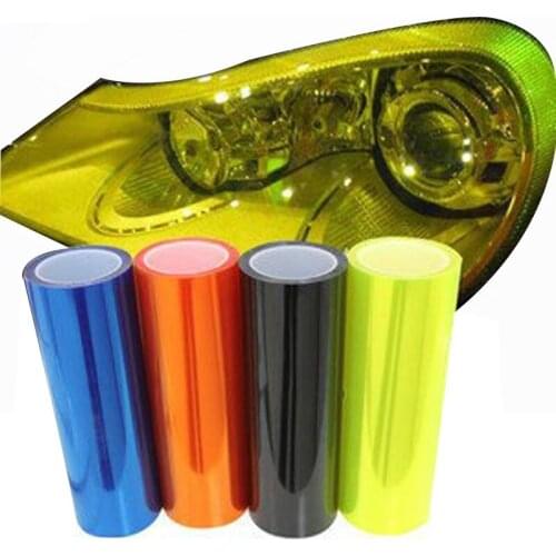 30*200cm Car Light Sticker Lamp Film Self Adhesive Fog Light Headlight Taillight Tint Vinyl Change Color Films 3 Layer Golden