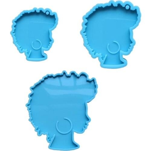 Afro Female Coaster Resin Mold Beauty Explode Head Rolling Tray Silicone Mould