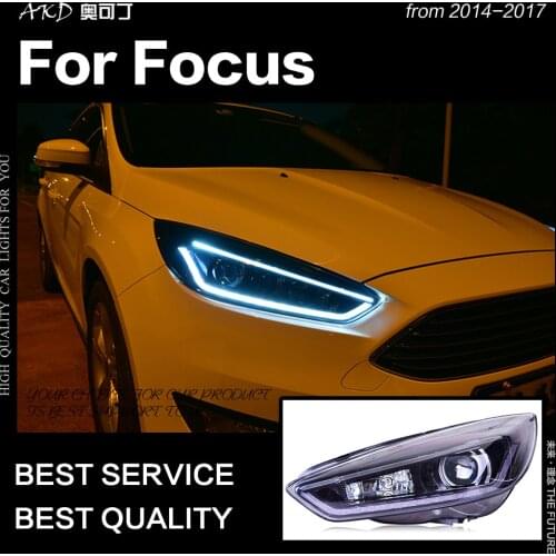 AKD Car Styling Head Lamp for Focus Headlights 2014-2017 Focus 4 LED Headlight Dynamic Signal DRL Hid Bi Xenon Auto Accessories