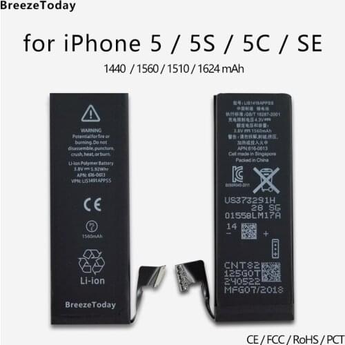 Mobile Phone Battery For iPhone SE Battery 5 5S 5C Battery Replacement батарея для телефона Original Capacity bateria batterie