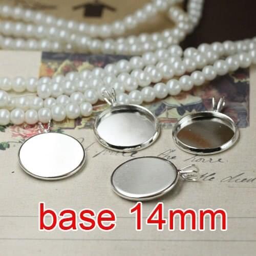 Free shipping!!! 400pcs round silver plated Frame charms Pendants 14mm,pendant settings,pendant base
