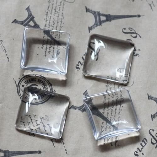 Free shipping!!!!DIY jewelry findings-15mm square 6mm thick Glass Cameo Cabochon