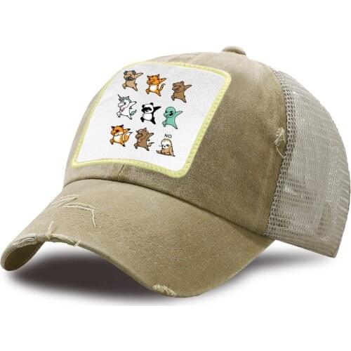 Cartoon Animal Baseball Caps Men Hip Hop Snapback Hat Women Outdoor Breathable Summer Mesh Dad Hats Cotton Unisex Baseball Cap