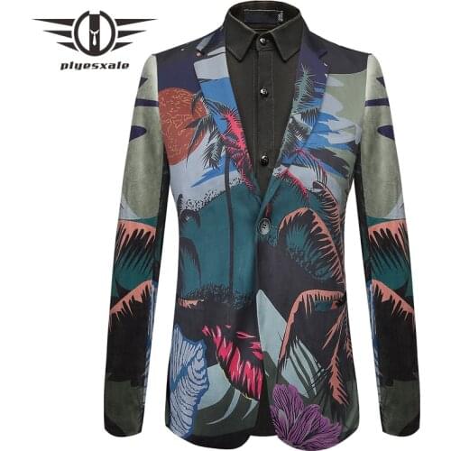 Plyesxale Brand Men Wedding Blazer 2018 New Arrival Slim Blazers For Man Luxury Mens Printed Blazer Elegant Stage Prom Wear Q427