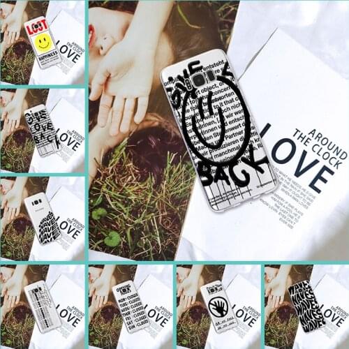Phone Case For Samsung Galaxy Note 4 5 8 9 Quote Smile Cartoon Silicone Back Cover For Samsung S5 S6 S7 Edge S8 S9 Plus Case