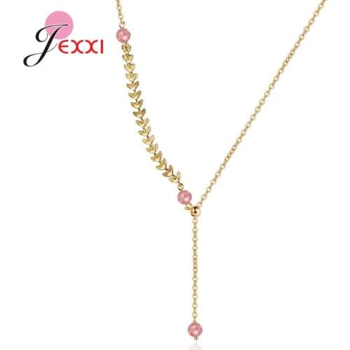 Good Quality 925 Sterling Silver Pink Strawberry Necklaces Women Girls Long Necklaces For Wedding Engagement Party Jewelry
