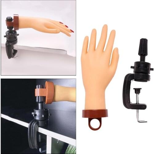 Left Lifesize Bendable Silicone Nail Trainning Practice Hands DIY Print Nail Art Training Display Manicure Mannequin Model Hands