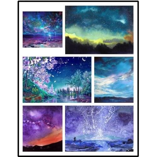 LIPHISFUN Needlework Diamond Painting 5D Diamond Embroidery Full Square Drill Home Decoration Square/round Starry Sky Landscape