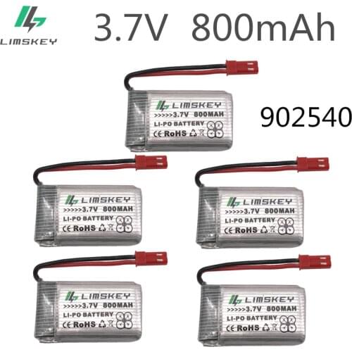 5pcs RC Drone Lipo Battery JST 902540 3.7V 800mAh Lipo 1S Battery For MJXR/C x400 X300C X800 For Syma X54HW Quadcopter Parts
