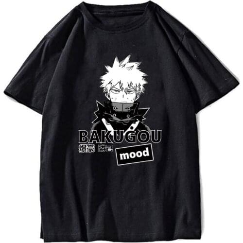 Anime My Hero Academia Bakugou Katsuki Casual Summer Harajuku Loose T-shirt for Men/women