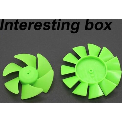 Manual model of turbofan DIY blade material yellow blue green powder transparent six blade propeller blade accessories