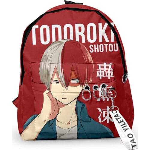 2021 My Hero Academia Todoroki Shoto 3D Men Women Backpack Oxford hanging buckle Style Girls Child School bag Travel Backpack