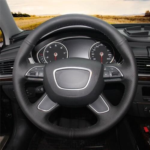 DIY Anti-Slip Wear-Resistant Steering Wheel Cover For Audi A4 B8 Avant A6 C7 A8 D4 Q3 8U Q5 8R Q7 4L Car Interior Decoration