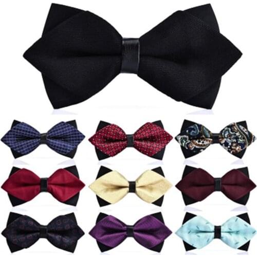 Sharp Bowtie business bowties Pointed Bow Tie Adjustable plaid paisley butterfly Excellent quality polyester bowknot promotion
