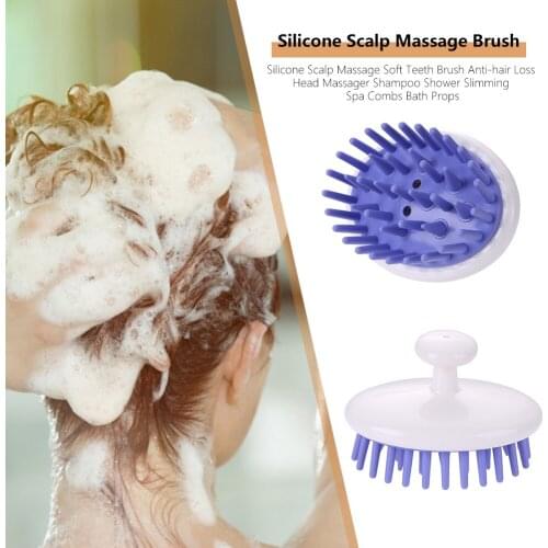 Promote Blood Circulation Tool Silicone Hair Cleaning Brush Bath Shower Hair Scalp Massager SPA Shampoo Comb
