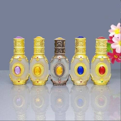 10 pcs Free Shipping 15 ml Glass Essential Oil Flavor Packaging Empty Bottle Vintage Perfume Dropper Bank Tattoo Paint Containe