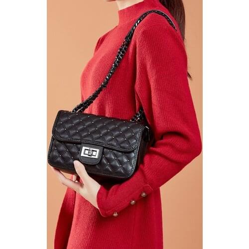 Genuine Cow Leather Tote Women Bags Fashionable Ladies Shoulder Bag Luxury Handbags Woman Bags Designer Rhomboid Underarm