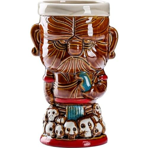 Creative Hollywood Bar God Statue Skull Cocktail TIKI Cup Cold Drinks Mixing Funny Wine Glass Diy Smoothie Mug Ceramic Container