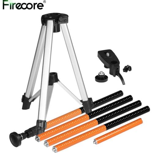 FIRECORE 3.7M Laser Telescoping Pole 5/8 and 1/4 Interface Extend Ceiling Rod Bracket + Hollow Tripod (FLP370B)
