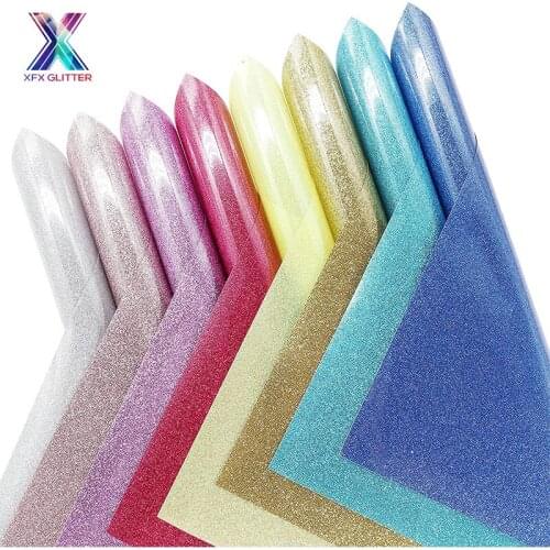 XFX HTV Glitter Heat Transfer Vinyl Bundle 8 Sheets 12 X 10inch Independence Day 4th of July Iron on Vinyl Sparkle for T Shirts