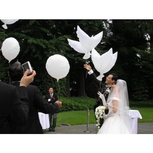 10pcs/lot Flying White Dove Balloons For Wedding Decoration Biodegradable Hydrogen White Pigeon Balloon Photo Props Kids Gifts