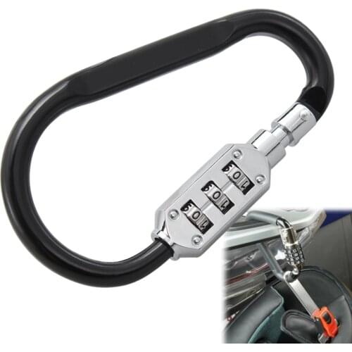 Helmet Security Lock T-bar 3-Digit Combination For Harley Honda Kawasaki Yamaha Vespa Dirt Bike Silver Black Motorcycle Parts
