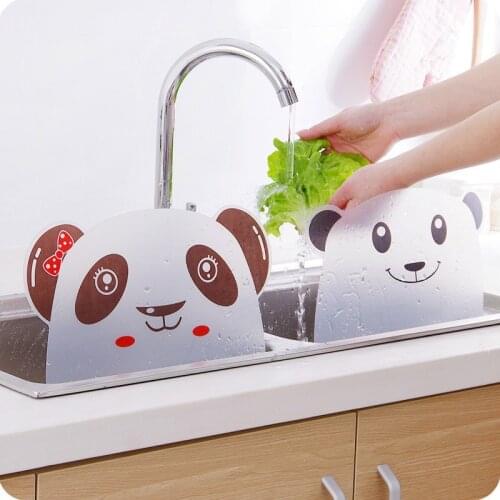 1pc Kitchen Panda Sink Water Splash Guards with Sucker Waterproof Screen Dish/ Fruit Vegetable Washing Waterproof Board Baffle