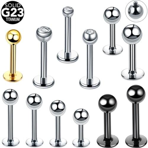 10pcs/lot Titanium Lip Rings Ear Tragus Internally Threaded Cartilage Piercings Labret Piercing Earring Piercings Body Jewelry
