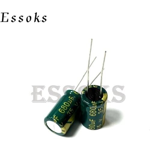 10pcs Electrolytic Capacitor 35V680UF 35V 680UF 10X17 10X20 mm High Frequency Low ESR Aluminum Capacitors