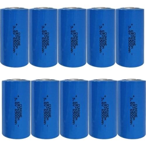 10PCS ER26500M ER26500 26500 3.6V C Size Lithium Batteria 6500mAh Li-SOCl2 Batteries Superior LR14 R14P C SIZE battery