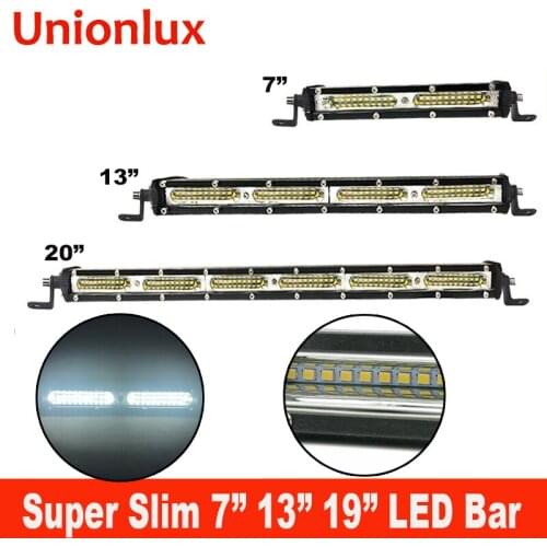 7" 13" 20" Super Mini Offroad Car LED Work Light Bar 60W Flood Beam 20inch LED Bars for Truck SUV ATV Auto Fog Driving Light