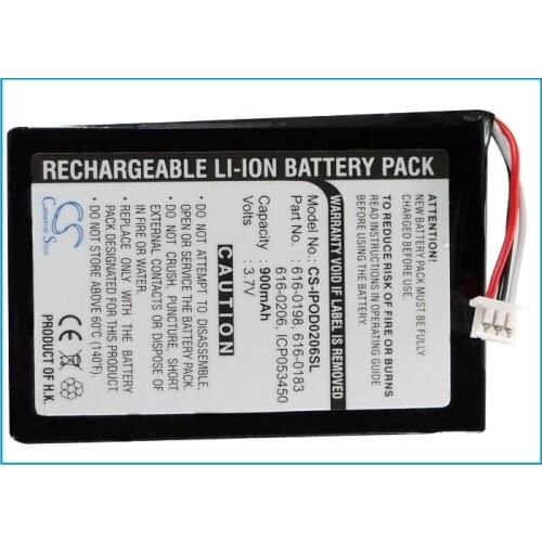Cameron Sino 900mAh Battery for iPOD Photo,iPOD U2 20GB Color Display MA127,Photo 30GB M9829,616-0206