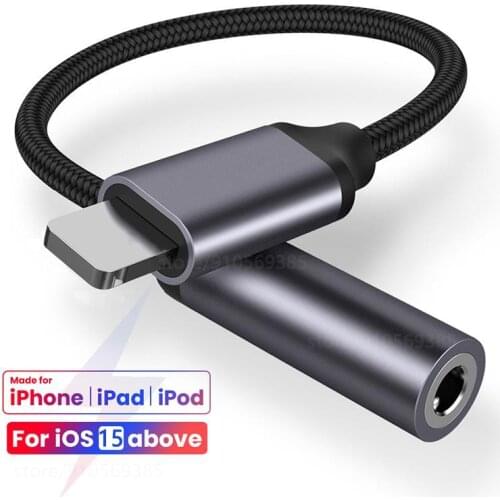8 Pin to 3.5mm Jack AUX Cable For iPhone 11 Pro 12 male to female Adapter Headphone Connector Audio Splitter for iOS 14 Above