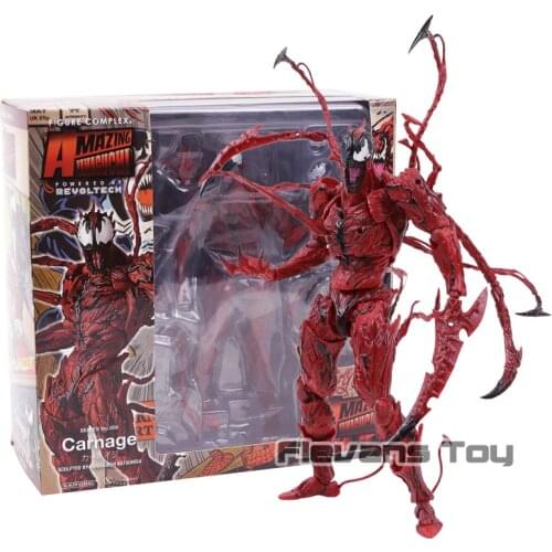 Marvel Revoltech Series NO.008 Carnage Deadpool Spiderman Gwen Stacy Venom Wolverine Magneto Captain America Action Figure Toy
