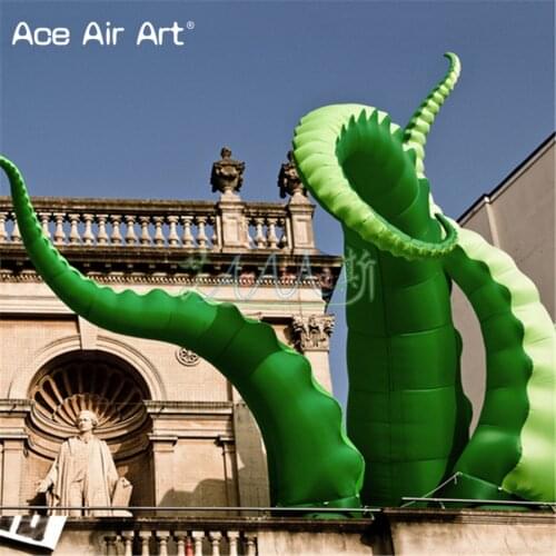 Giant green inflatable Kraken octopus tentacles,inflatable green inkfish legs replica model for rooftop/event and art decoration