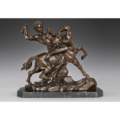 Hercules Fighting with Centaur Nessus Statue by Giambologna Bronze Replica Famous Greek God Sculpture Art Large Classy Decor