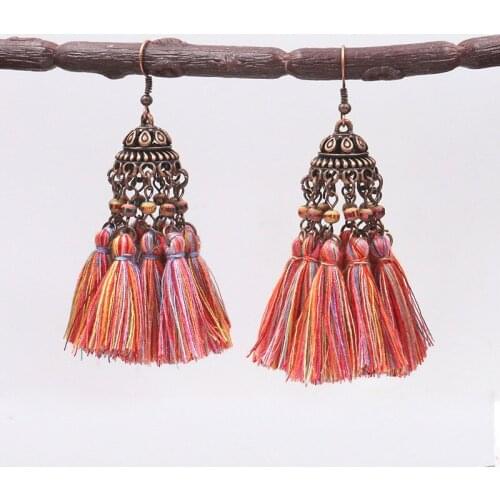 Personality Multilayer Tassel Fashion Exaggerated Bohemian Earrings