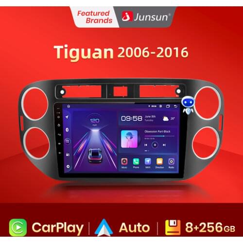 Junsun V1 Android 10.0 AI Voice Control Car Radio Multimedia For Volkswagen Tiguan 1 NF 2006 2008 2010 2012-2016 Navigation GPS