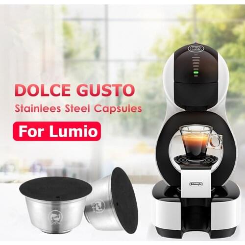 Stainless Steel Coffee Capsule Pods For Nescafe Dolce Gusto Lumio Refillable Dolci Gusto Reusable Coffee Filters Ground Tamper