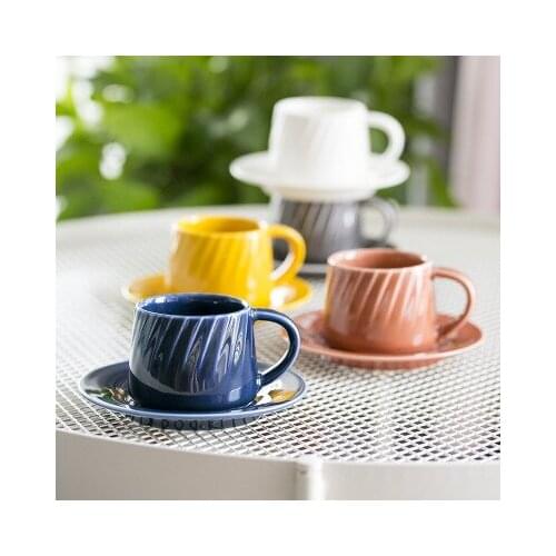 Modern style 150ml Ceramic coffee cup set tea cup set Milk mug Solid color Drinking Utensils China Porcelain