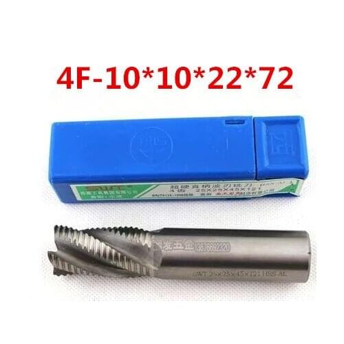 4flute M2AI dia 10mm end mills milling cutter machine tool Roughing cutter CNC tools Super-hard high speed steel 4F-10*10*22*72