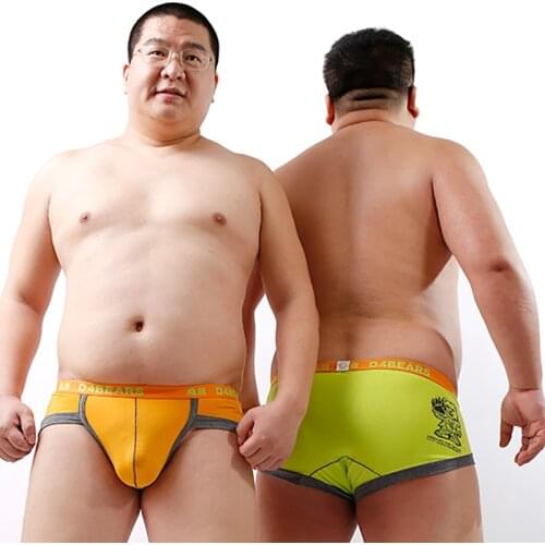 2018 New Arrival Bear Claw Paw Underwear Mens Plus Size Cotton Briefs Gay Proud Shorts For Bear Apple Green & Orange M L XL XXL