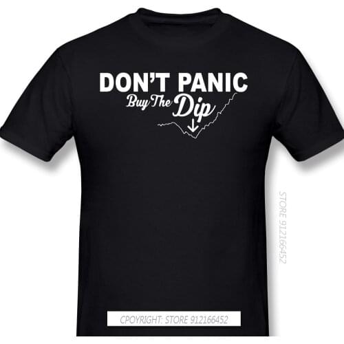 Don't Panic Buy The Dip Cloth Print Oversize T-Shirt Bitcoin Cryptocurrency Dogecoin For Men Fashion Streetwear