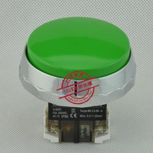 [ SA ]KACON 30mm low metal protective ring mushroom head pushbutton switch B30-21G-H65 self-resetting 1a1b--10PCS/LOT